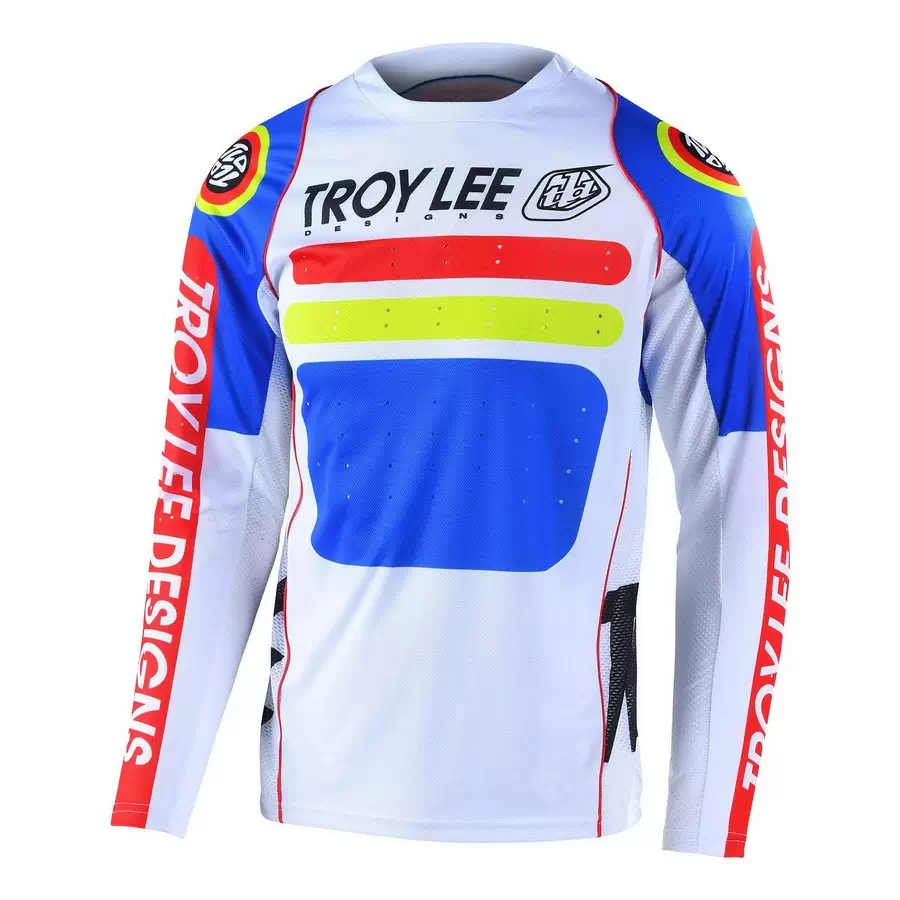 Long Sleeves MTB Sprint Drop In Jersey White/Blue Size L - image