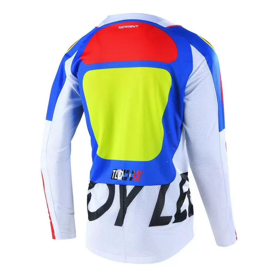 Long Sleeves MTB Sprint Drop In Jersey White/Blue Size L #1