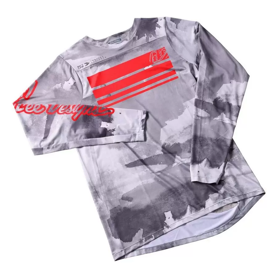 Long Sleeves MTB Skyline LS Jersey Blocks Cement Grey/Red Size S #2