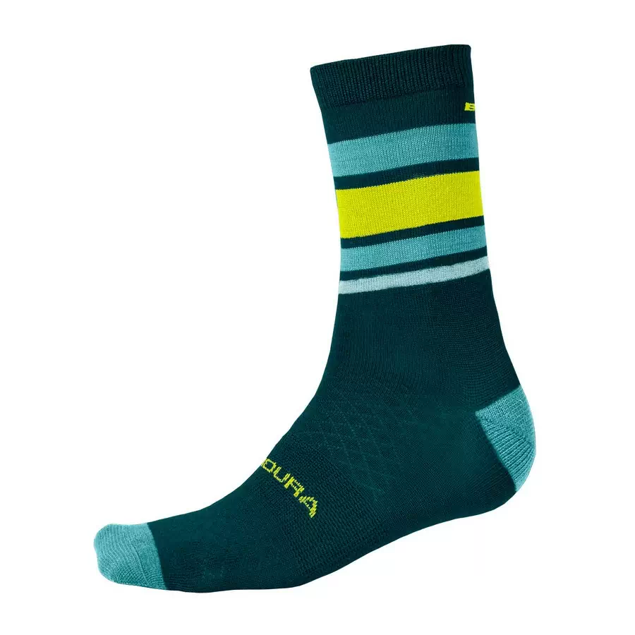 Socken BaaBaa Merino Stripe Sock Deep Teal Größe S/M - image
