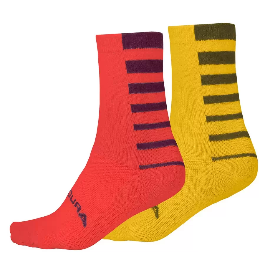 Meias Coolmax Stripe Socks (Pacote Duplo) Romã tamanho L/XL - image