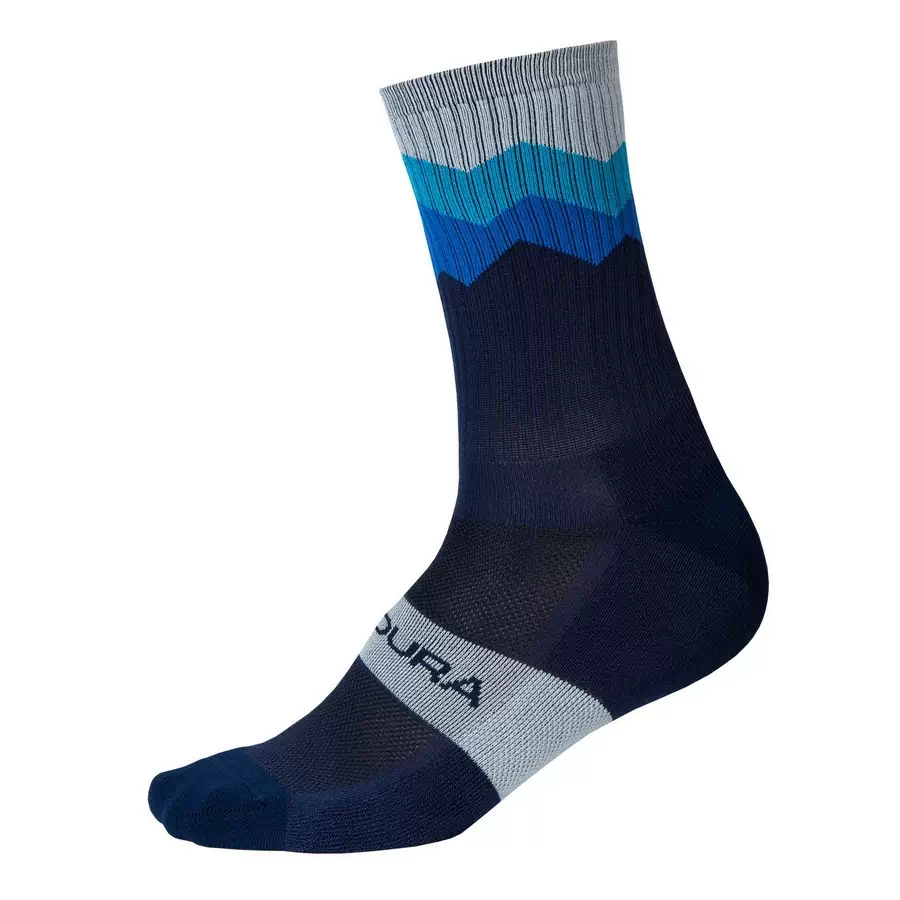 Gezackte blaue Socken Größe S/M - image