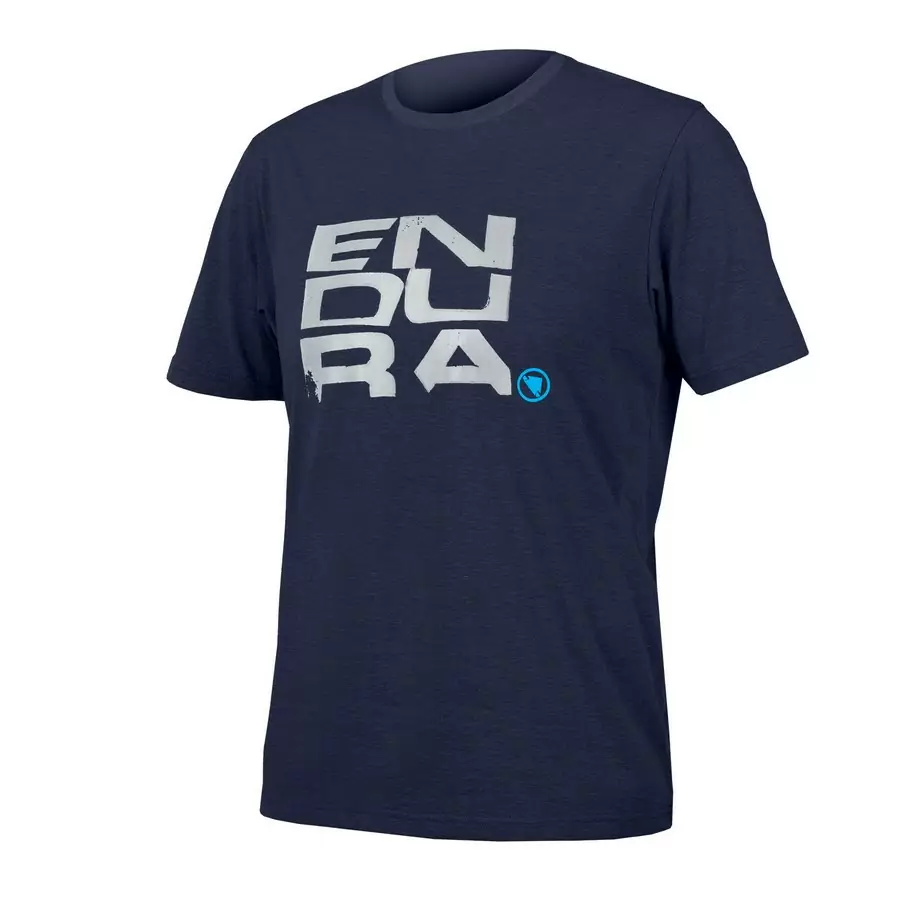 T-Shirt One Clan Organic Tee Stacked Ink Blue size XS - image