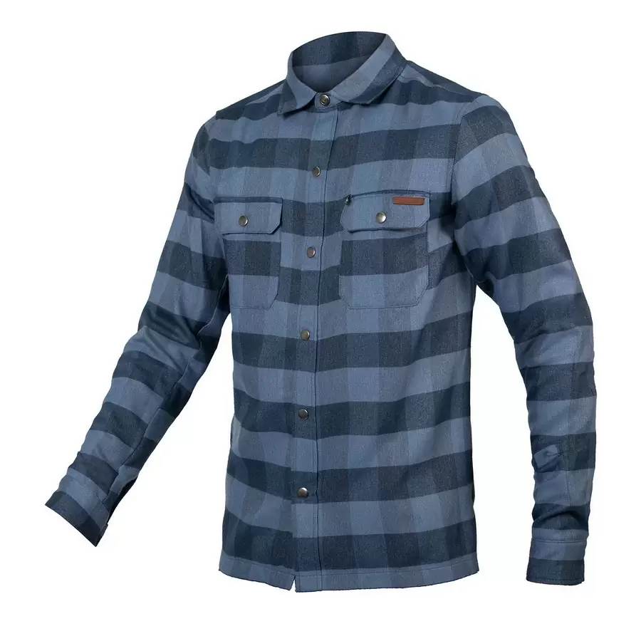 Hummvee Flannel Shirt Ensign Blue size S - image
