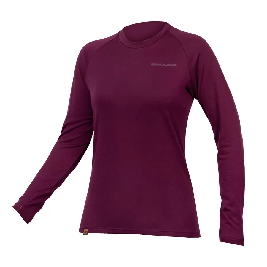 Maglia BaaBaa Blend L/S Baselayer Donna Aubergine taglia XS - image
