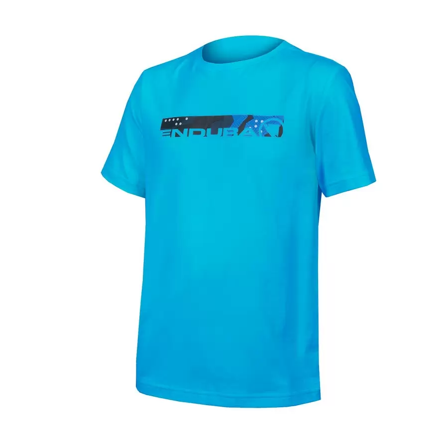 T-Shirt One Clan Organic Tee Camo Bambino Electric Blue taglia S - image