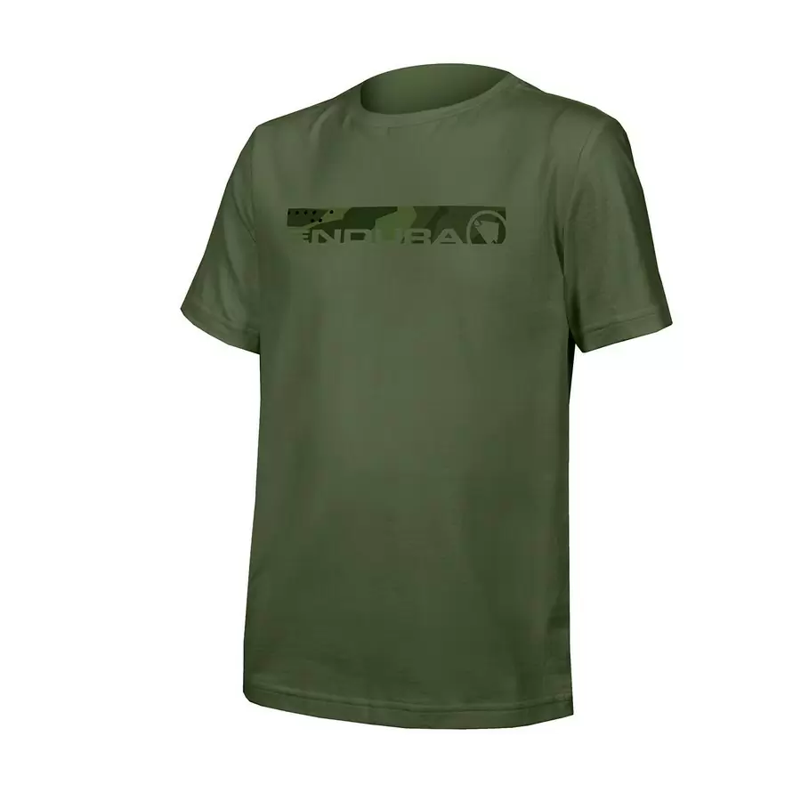 T-Shirt One Clan Organic Tee Camo Bambino Olive Green taglia L - image
