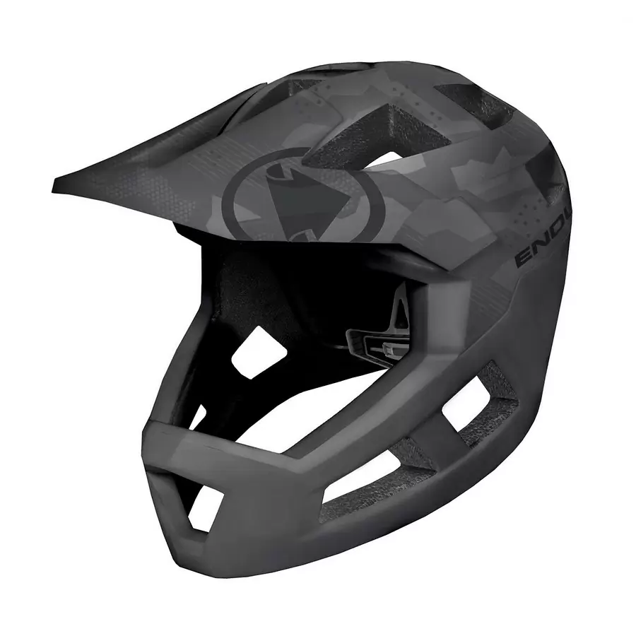 Helmet SingleTrack Youth Full Face Helmet Grey Camo 51-56cm - image