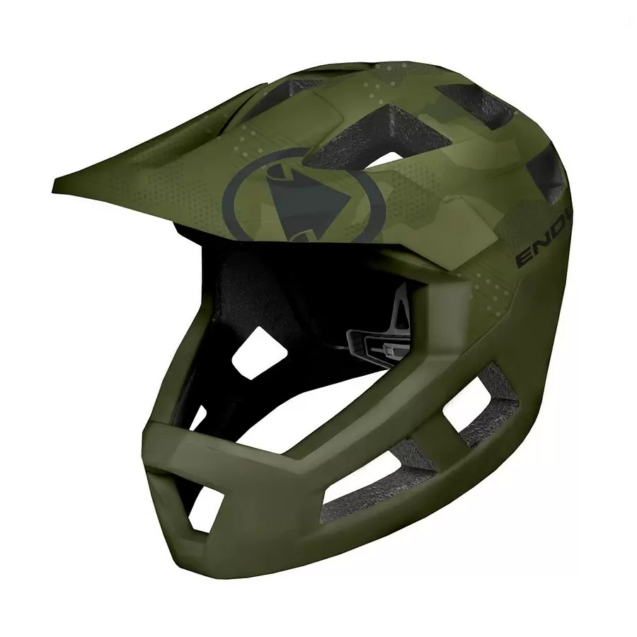 Helmet SingleTrack Youth Full Face Helmet Olive Green 51-56cm - image