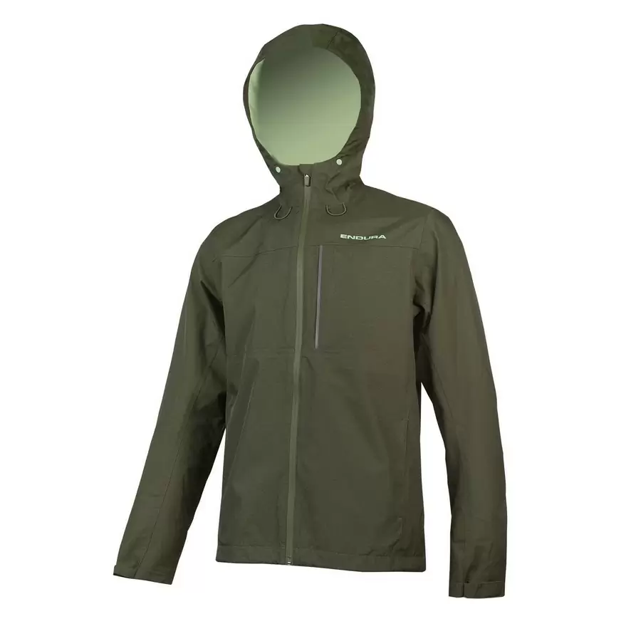 Rainproof/Windproof Hummvee Waterproof Hooded Jacket Bottle Green size L - image