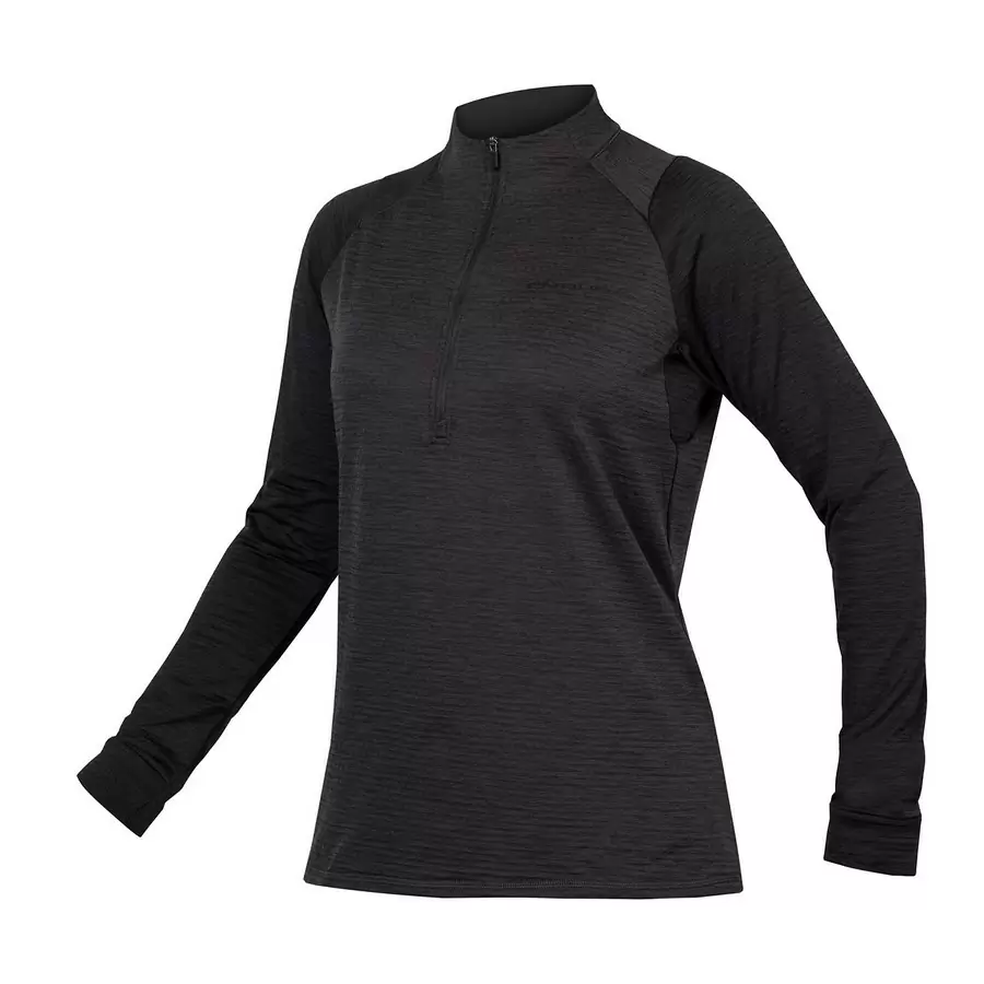 Chemise à manches longues en polaire Singletrack Femme Noir taille L - image