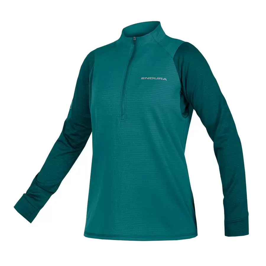 Long Sleeve Jersey Singletrack Fleece Womens Deep Teal size S - image