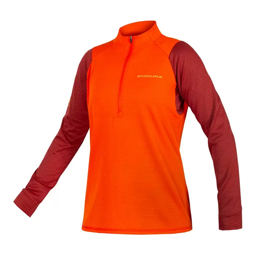 Singletrack Fleece Long Sleeve Shirt Women Orange size M - image