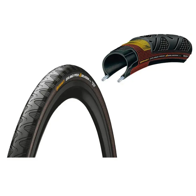 Pneu Grand Prix 4-Season 700x25c Duraskin Câmara de Ar Dobrável Preto #1