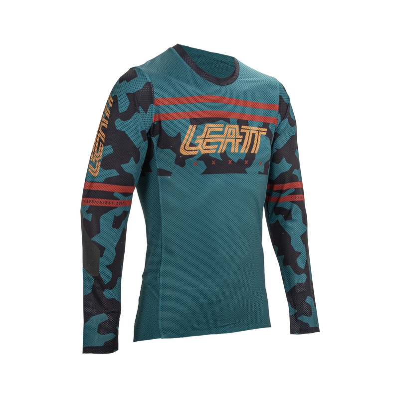 Maglia Maniche Lunghe MTB Gravity 4.0 Bambino Blu/Nero Taglia M (130-140cm)