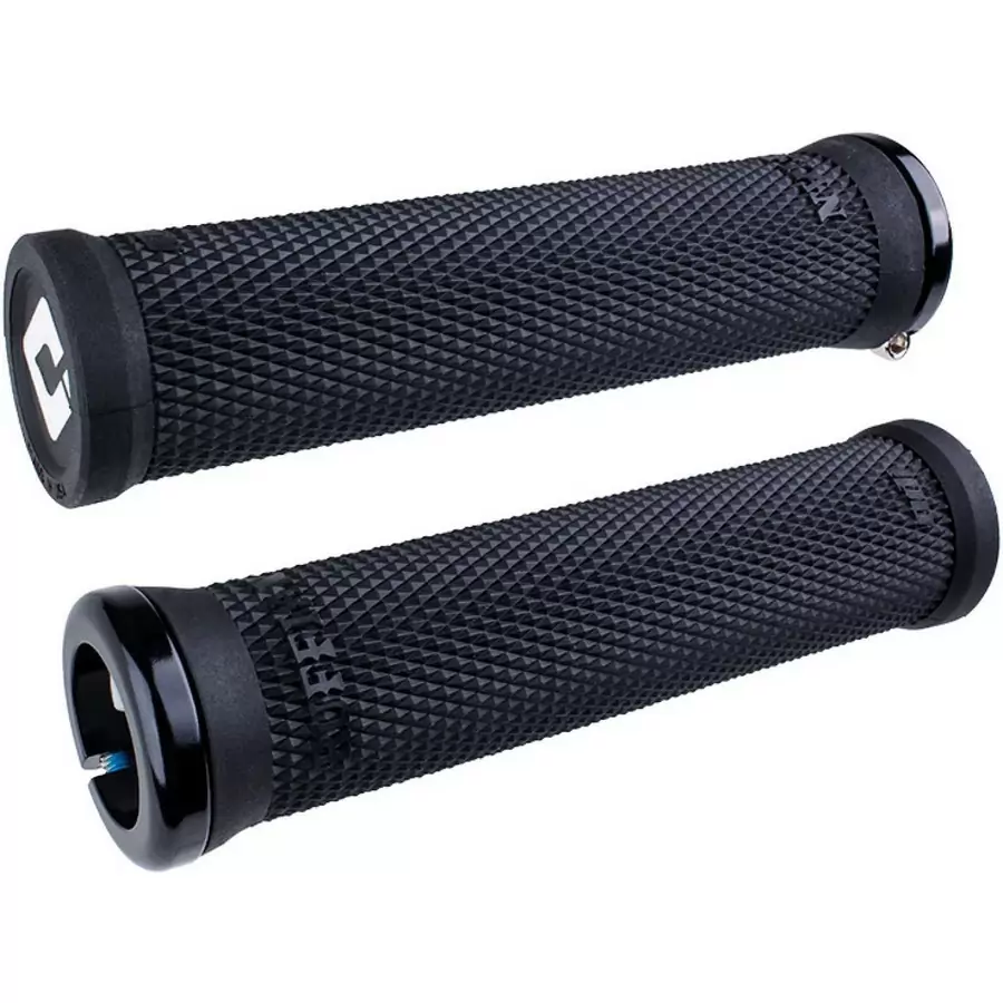 Par de puños MTB Ruffian V2.1 Lock-On azul con abrazaderas 30 mm x 135 mm negro - image