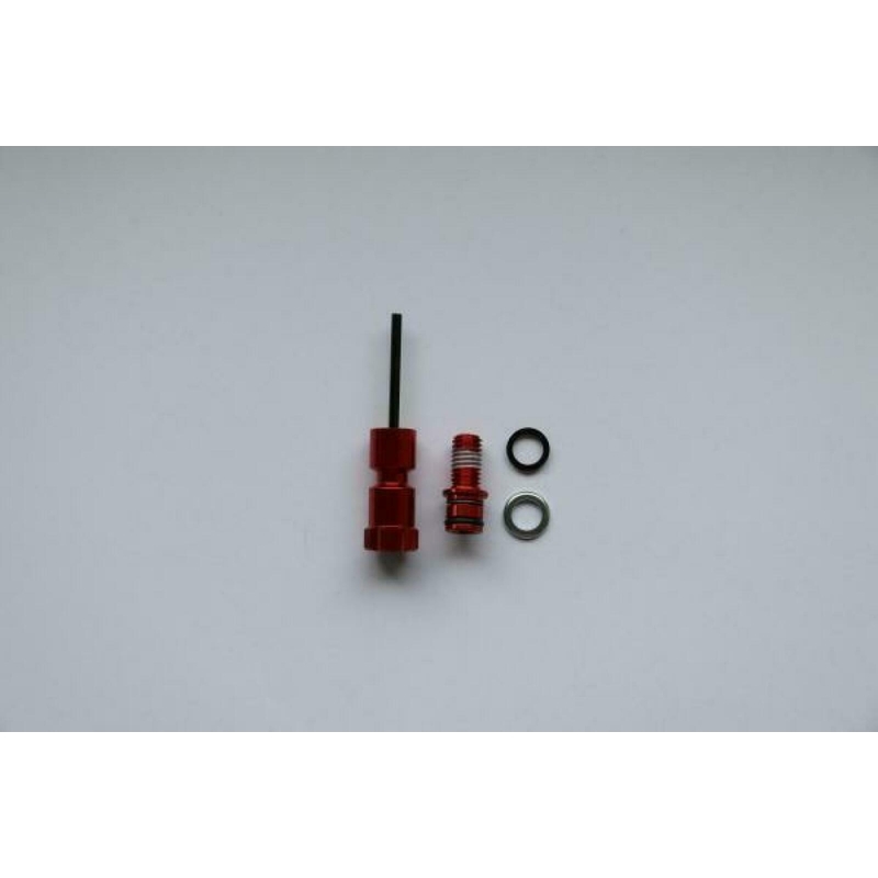 kit pomo amortiguador rebote horquilla aluminio rojo largo aluminio rojo largo 2010