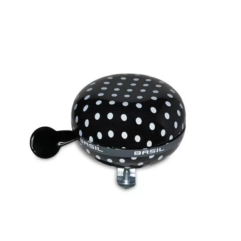 Campana ding-dong albahaca lunares negro/puntos blancos 80mm #1
