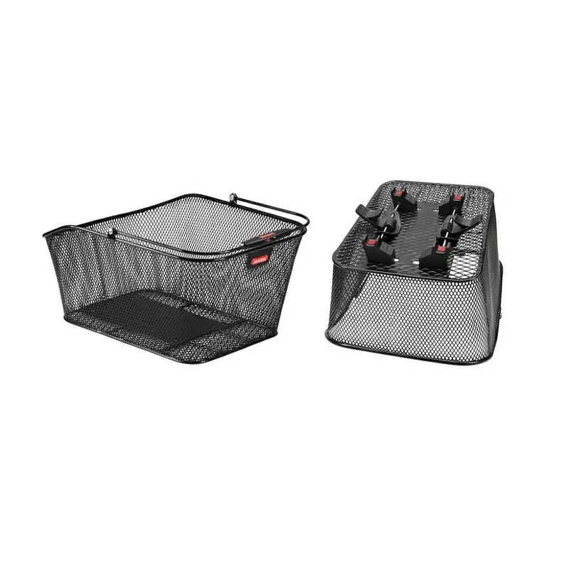 Hinterer Korb City II 41x21x31cm schwarz mit engmaschigem Netz #1