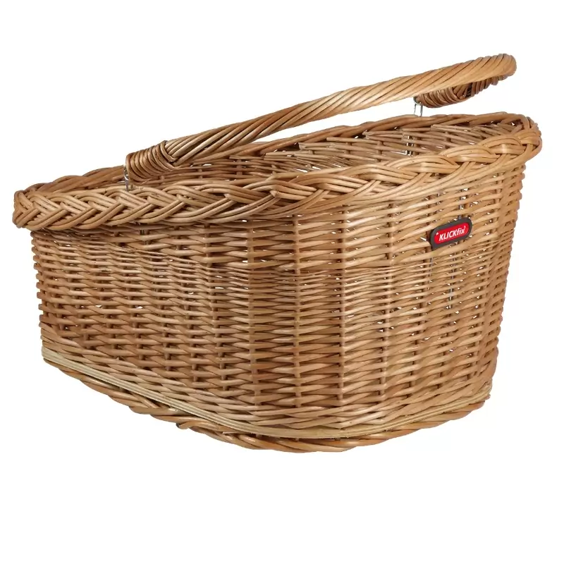 Cestino posteriore in vimini portapacchi 47x37x26 cm marrone con clip #4