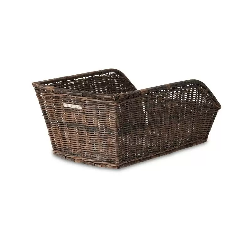 Cestino Posteriore Cento Rattan Look Plastica Maglia Stretta Montaggio Fisso Marrone Scuro #1