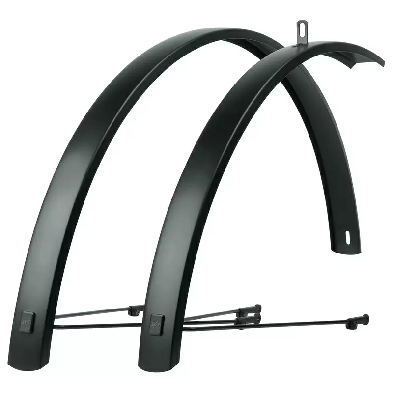 Guardabarros Trekking Delantero/Trasero 28'' EDGE AL 56mm Aluminio Negro Mate #1