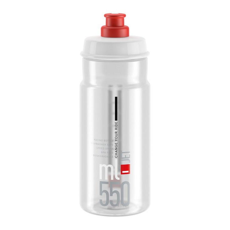 Botella Jet 550ml Transparente/Rojo