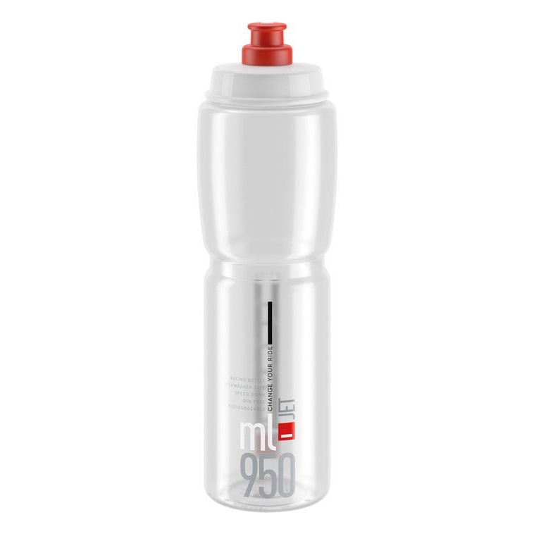 Botella Jet 950ml Transparente/Rojo