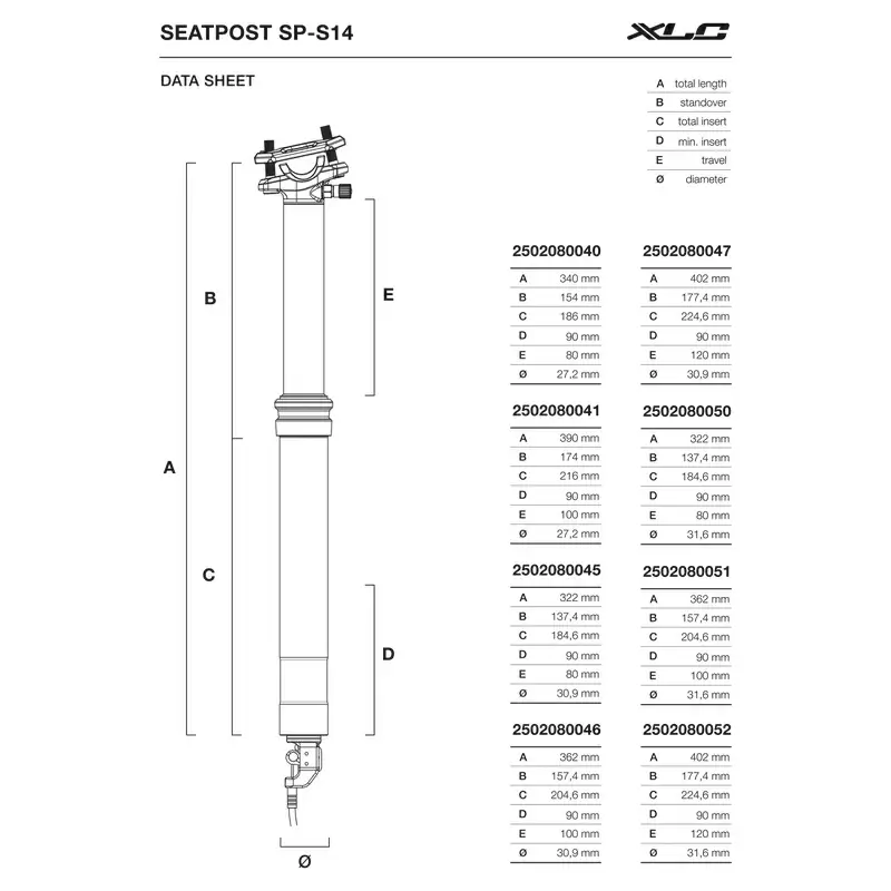 SP-S14 Suspension compte-gouttes tige de selle diamètre 30.9mm 322mm ICR voyage 80mm #2