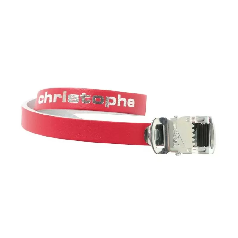 par footstrap set christophe 516 cuero 370mm rojo #1