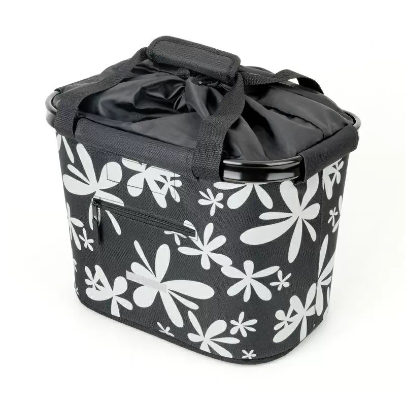 Cesta delantera 20L negra / flor con soporte de liberación rápida #1