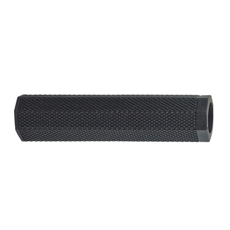 Puño octogonal MTB SQUARE 128 mm de goma blanda negra