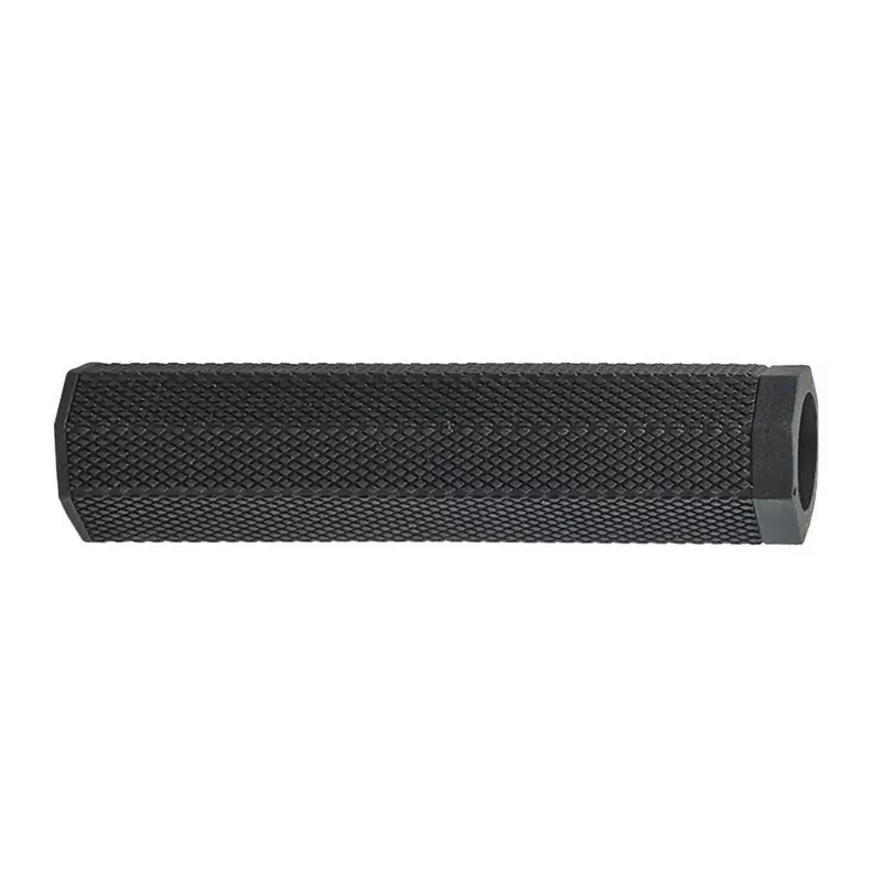 Puño octogonal MTB SQUARE 128 mm de goma blanda negra - image