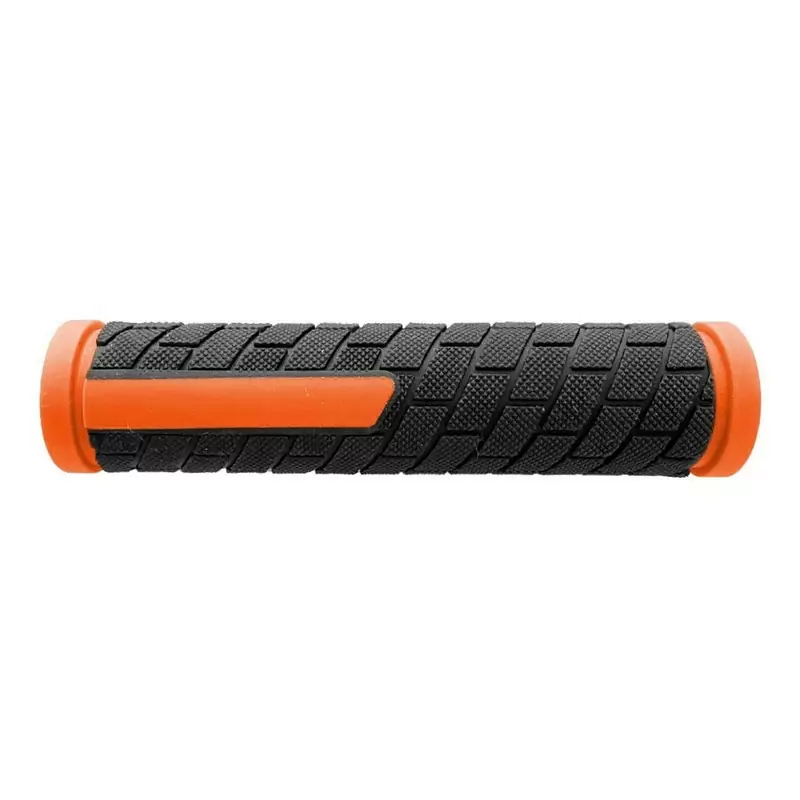 Puño MTB SPHERE 128 mm de goma blanda naranja - image