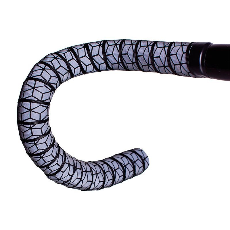 Ruban de guidon réfléchissant tissé Refcube noir/argent