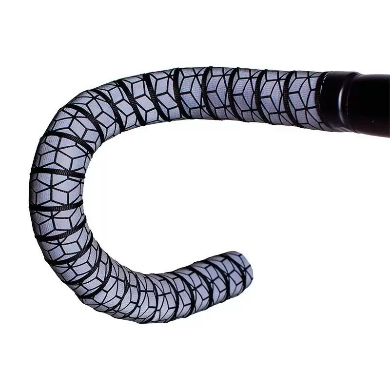 Ruban de guidon réfléchissant tissé Refcube noir/argent - image