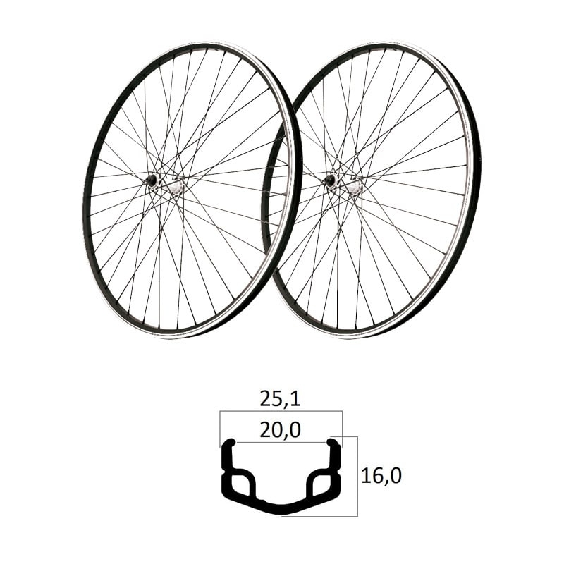 Ruote 28'' in Alluminio V-Brake Mozzo in Alluminio 6/7V (Coppia)