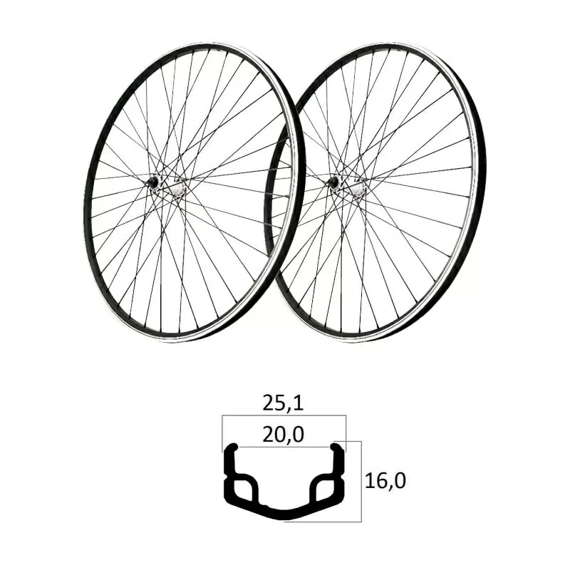 Ruote 27,5'' V-Brake Mozzo Filetto in Alluminio 6/7V (Coppia) #1