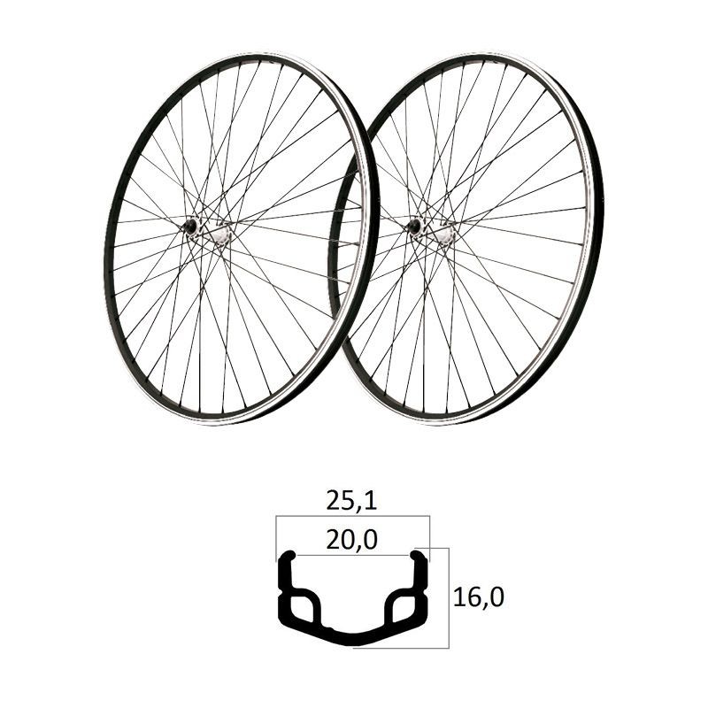 Ruedas 26'' V-Brake con Buje Roscado Aluminio 6/7V (Par)