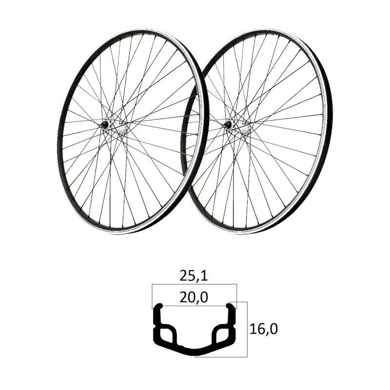 Ruedas 26'' V-Brake con Buje Roscado Aluminio 6/7V (Par) - image