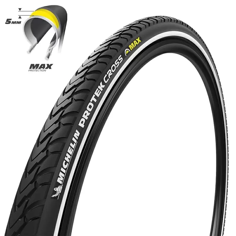 Tapa 700x32 PROTEK MAX CROSS Tipo Tubo Performance Negro/Reflex #1