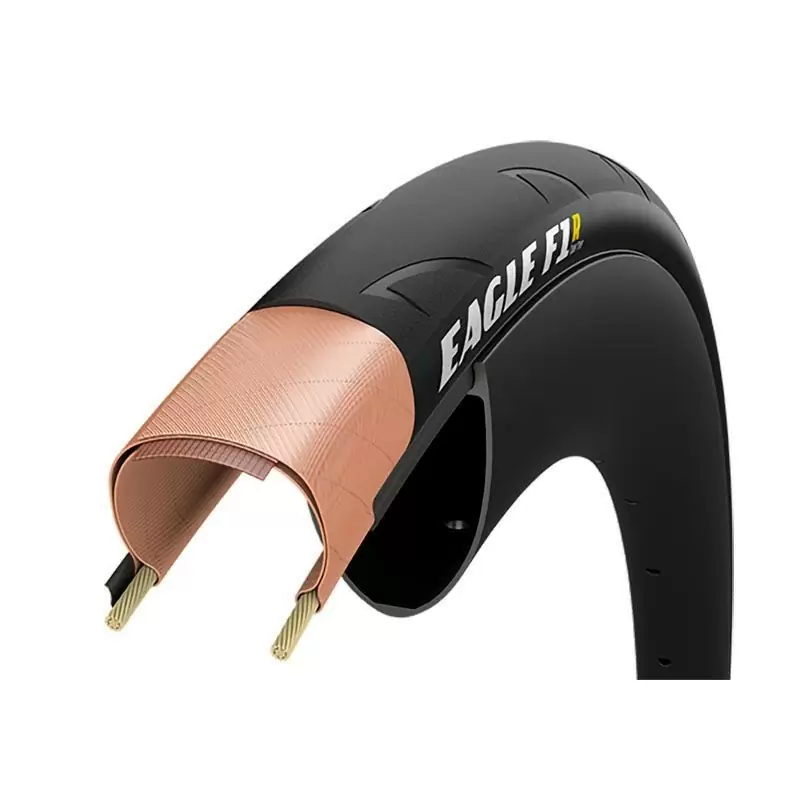 Tapa 700x25 EAGLE F1 R Tipo Tubo Negro - image