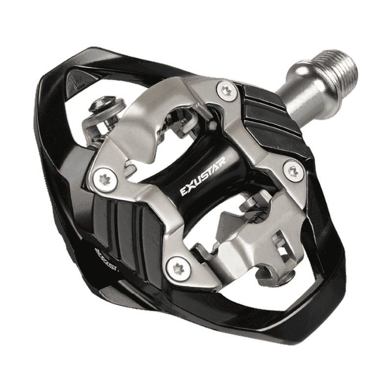 Pedales MTB E-PM242 en Aluminio Negro - Eje CR-Mo 89x99mm
