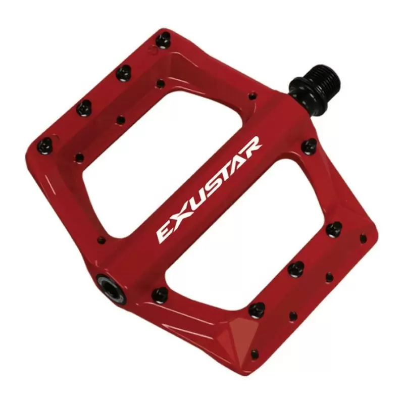 Pedales MTB E-PB571 en Aluminio Rojo - Conexión PLANA 117x116mm - image