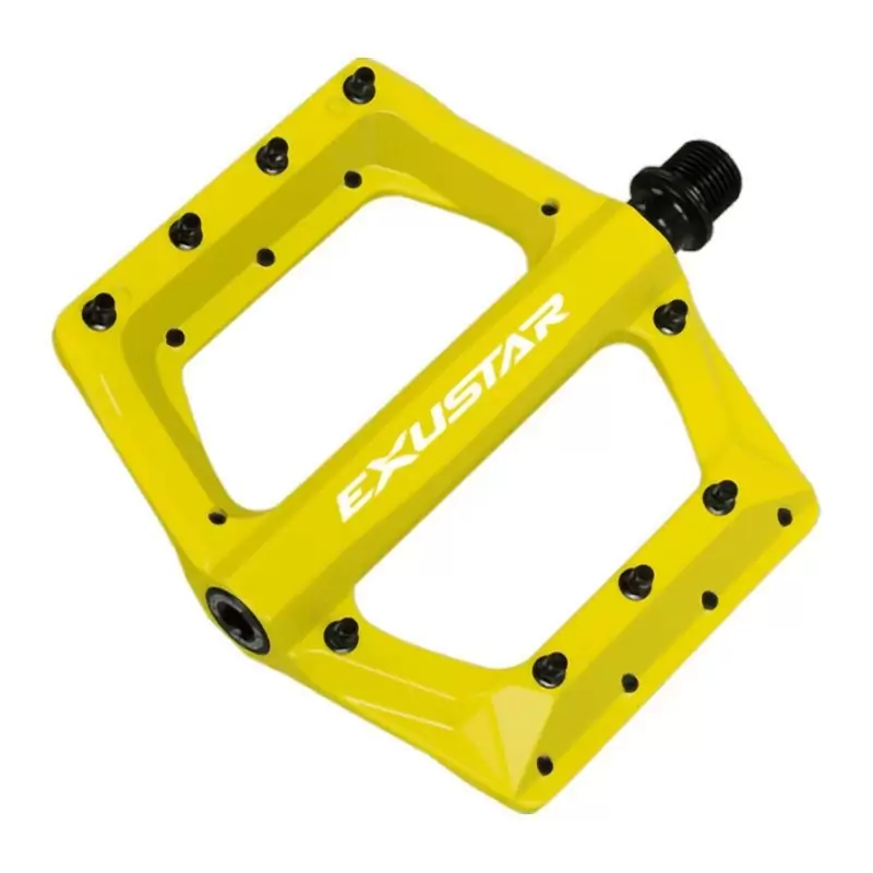 Pedales MTB E-PB571 en Aluminio Amarillo - Conexión PLANA 117x116mm - image