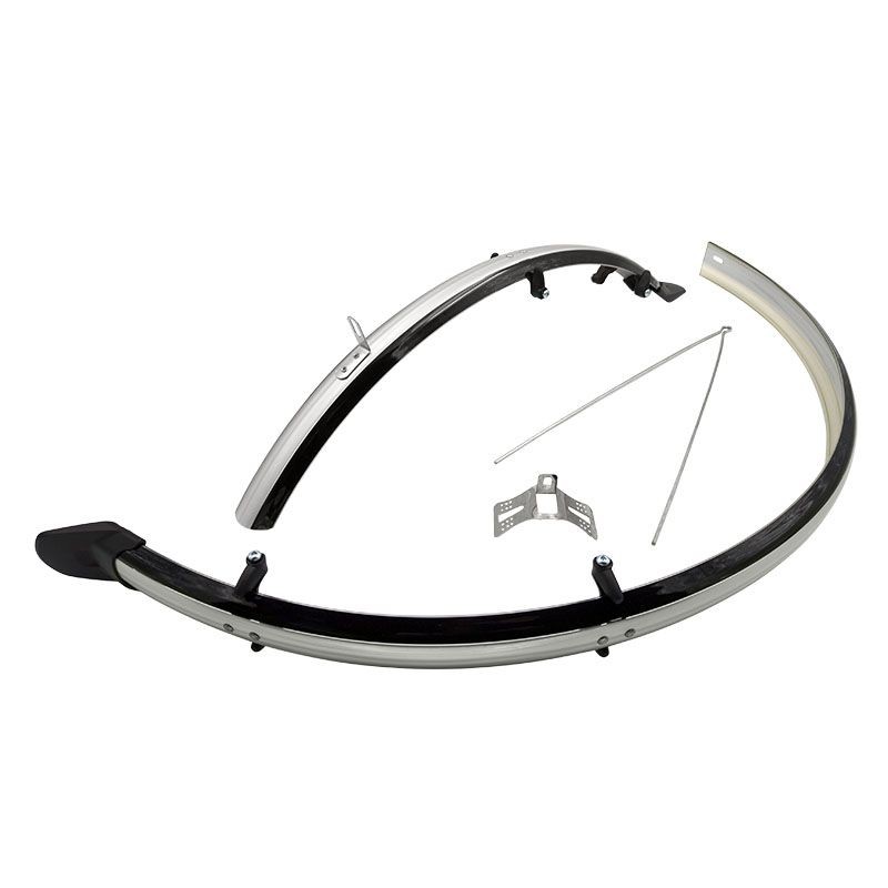 Mudguard 28 X 45mm In Black/Silver Polycarbonate (Pair)
