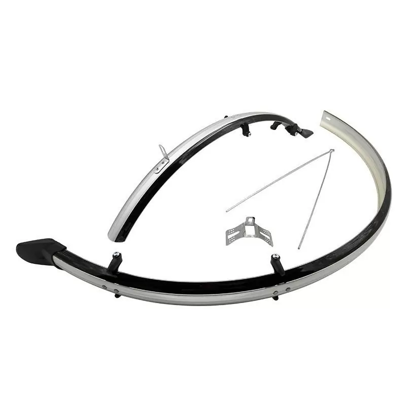 Mudguard 28 X 45mm In Black/Silver Polycarbonate (Pair) - image