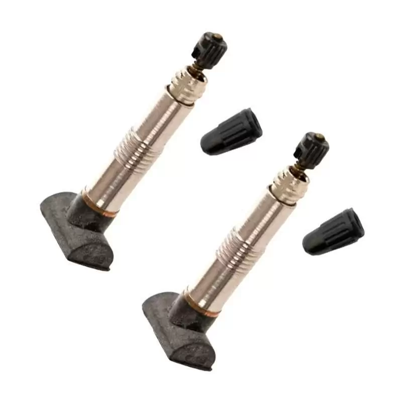 Valvole Tubeless Presta L40mm Base Smussata Easy Fit Ottone (Coppia) - image
