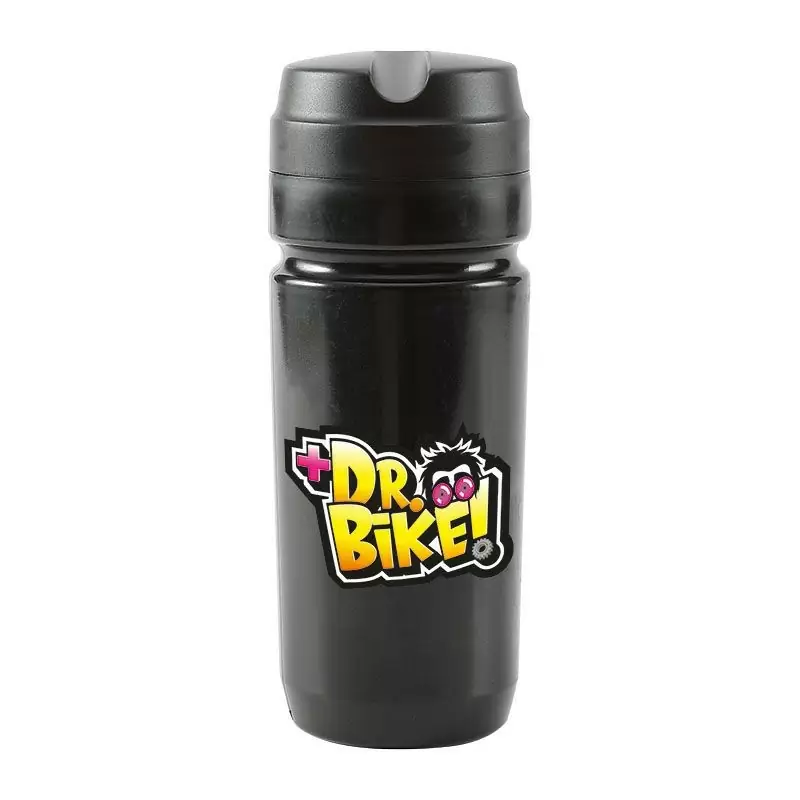 700ml Water Bottle with Dr. Bike Graphics in Black + Black Cap - image