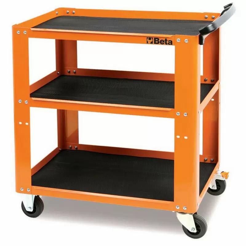 Trolley 80x45x90cm with 3 Orange Shelves - image